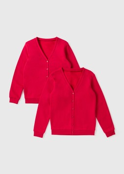 Matalan NEW 2 Pack Sweatshirt Cardigan Red from £6