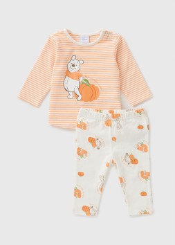 MATALAN WINNIE THE POOH PUMPKIN LS TEE & LEG CREAM £10