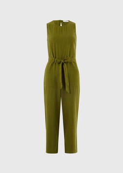 LINEN RICH JUMPSUIT GREEN £28