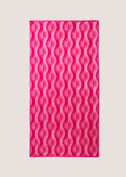 PINK SUN JACQUARD BEACH TOWEL £12