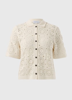 SSLV COLLAR CROCHET JUMP CREAM £26