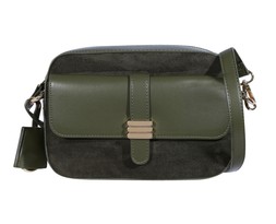 Dark Khaki Faux Leather Front Pocket Crossbody Bag, £21.99