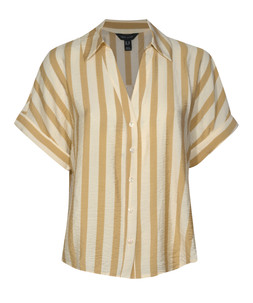 Yellow Lightweight Wide Stripe Cropped Shirt, £22.99
