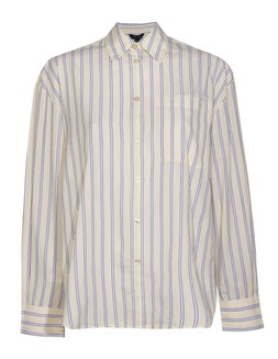 Cream and Blue Striped Long Sleeve Shirt, £23.99