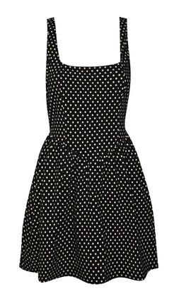 Black Polka Dot V-Shaped Waist Mini Dress, £32.99