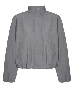 Grey High Neck Bubble Hem Jacket £45.99