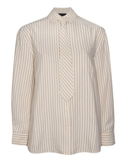 White and Brown Relaxed Striped Shirt with Tie, £29.99