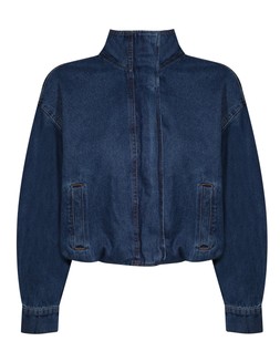 Blue Cotton Funnel Neck Denim Jacket £44.99