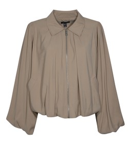 Camel Gathered Sleeve Zip Front Jacket £49.99