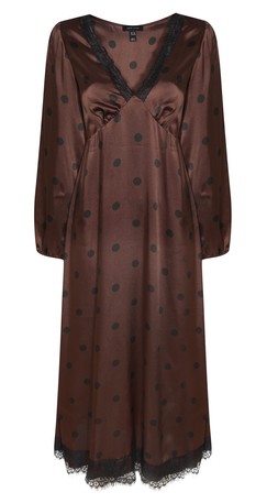Dark Brown Polka Dot Tea Midi Dress, £35.99 (947277129)
