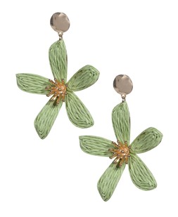 Large Green Threaded Flower Stud Earrings £8.99