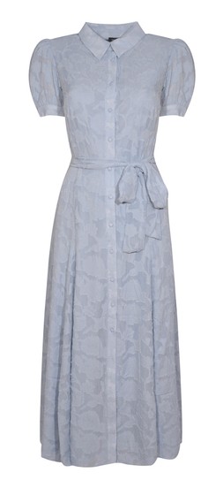 Light Blue Brocade Puff Sleeve Shirt Dress, £49.99 (938630845)