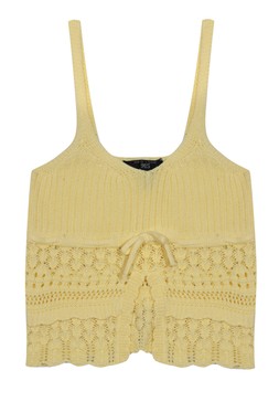 New Look 915 - Girls Light Yellow Tie Front Knit Cami Top £17.99 (944685188)