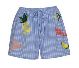 Blue Pina Fresca Striped Embroidered Shorts £25.99