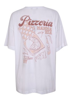 White Pizza Print Oversized T-Shirt, £15.99 (BACK) (946430410)