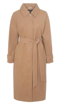Tan Button Front Belted Midi Coat, £59.99