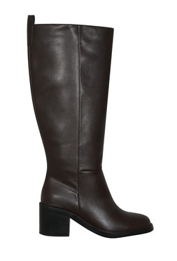 Black Faux Leather Knee High Riding Boots, £49.99 (927828801)