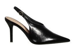 Black High Vamp Faux Leather Slingback Heels, £33.99 (938113801)