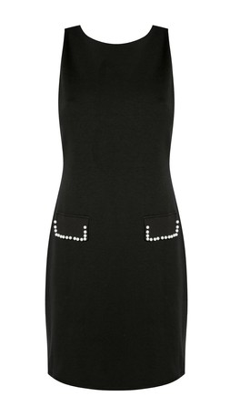 Black Scoop Back Faux Pearl Mini Dress, £33.99 (941726201)