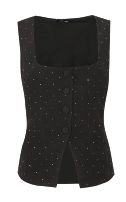 Black Square Neck Embellished Waistcoat, £32.99 (942445001)