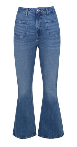 Blue Patch Pocket Flared Denim Jeans £39.99 (931349440)