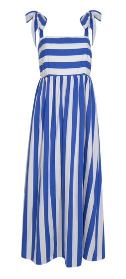 Blue Striped Tie Strap Midi Dress, £36.99 (930690849)