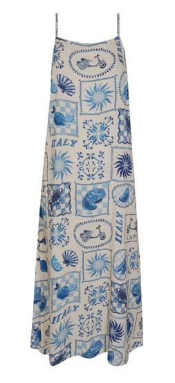 Blue Tile Print Square Neck Midi Dress, New Look, £33.99 (929075549)