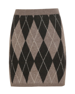 Brown Argyle Tube Mini Skirt, New Look, £19.99