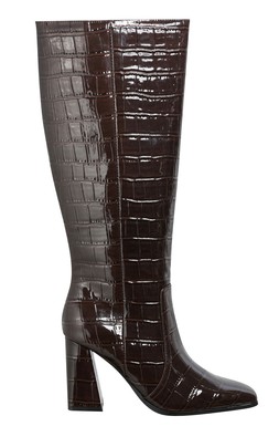 Brown Crocodile Effect Faux Leather Boots, £59.99 (933032724)