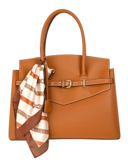 Brown Faux Leather Belted Scarf Trim Tote bag, £29.99 (933620818)