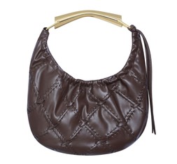 Brown Faux Leather Whipstitch Detail Shoulder Bag £25.99 (924392127)