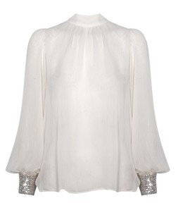 Cream Chiffon Pussybow Neck Blouse, £27.99 (934981213)