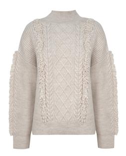 Cream Fringe Trim Cable Knit Jumper €49.99 £39.99 912466413