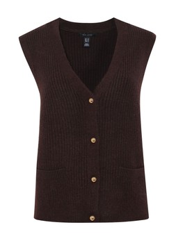 Dark Brown Button Up Chunky Knit Waistcoat, New Look, £24.99