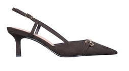 Dark Brown Faux Suede Slingback Pumps, £33.99 (930754727)