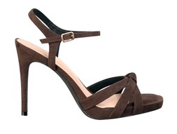 Dark Brown Faux Suede Stiletto Sandals, £35.99 (932284327)
