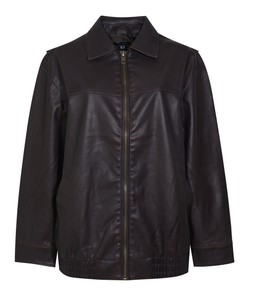 Dark Brown Oversized Washed Faux Leather Jacket, £54.99 (925285027)