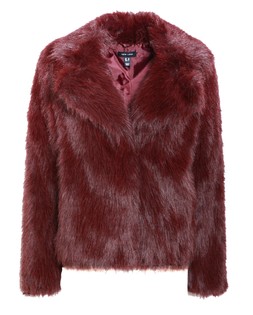 Dark Burgundy Faux Fur Coat, £59.99 (925176067)