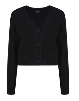 Girls Black Ribbed Raglan Sleeve School Cardigan, £19.99