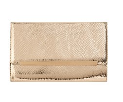 Gold Metallic Bar Snakeskin Texture Clutch, £15.99 (933624793)