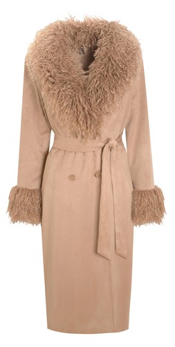 Mink Faux Fur Trimmed Faux Suede Coat, £89.99 (929507923)