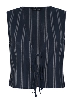 Navy Striped Tie Front Waistcoat, £17.99 (930516141)