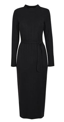 New Look Black Cable Jersey Belted Midi Dress £27.99, €39.99