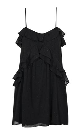 New Look Black Metallic Polka Dot Chiffon Mini Dress £37.99, €49.99
