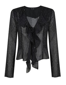 New Look Black Tie Front Crystal Chiffon Blouse £29.99, €39.99