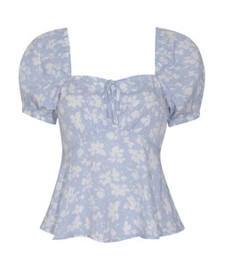 New Look Blue Floral Print Peplum Top £22.99 €29.99