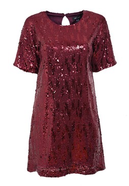 New Look Burgundy Sequin T-Shirt Mini Dress £29.99, €339.99