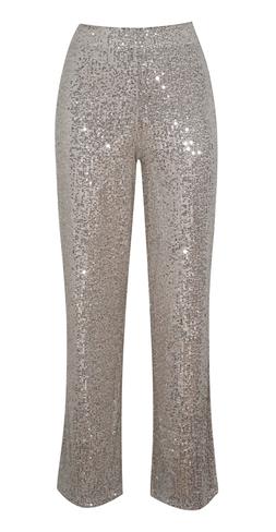 New Look Gold Sequinned Stretch Mesh Wide Trousers £34.99, €46.99