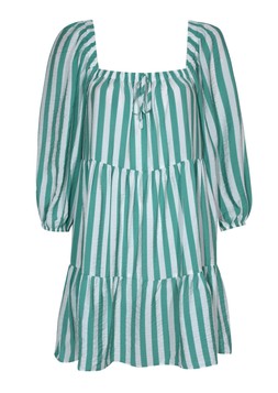 New Look Green Striped Tiered Smock Mini Dress £29.99