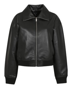 New Look Petite Black Faux Leather Bomber Jacket £49.99, €64.99